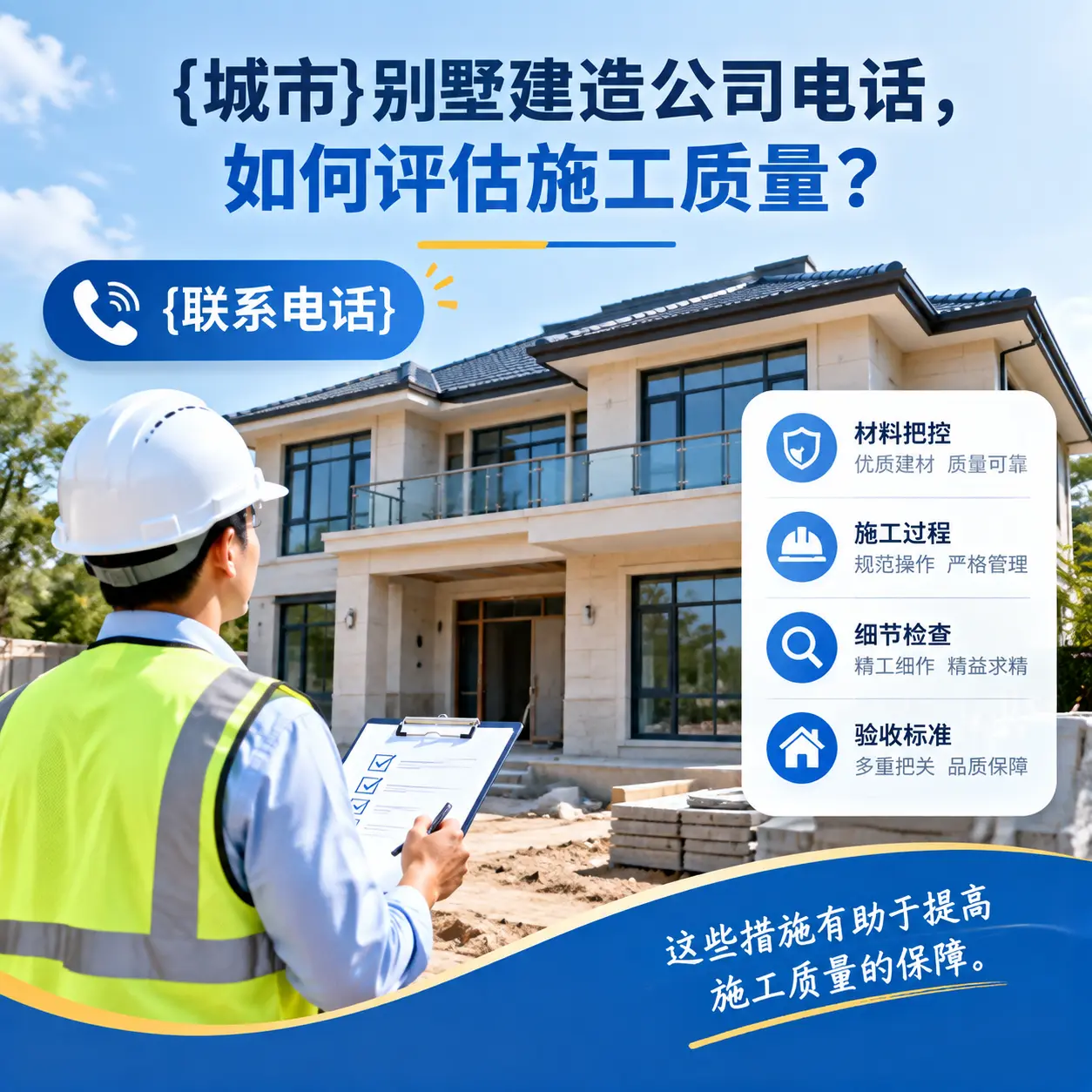 安顺别墅建造公司电话,如何评估施工质量?